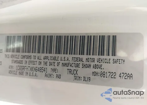 2019 Ram 1500 Limited 4X4 5'7 Box z USA, uszkodzony, nr VIN 1C6SRFHTXKN648541